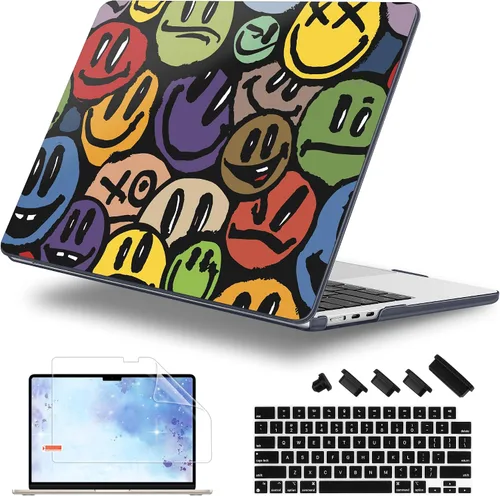 Vista 25 de Funda para MacBook Air de 15 Pulgadas 2025 2024 2023 Versión M4 A3241 M3 A3114 M2 A2941, Carcasa Rígida con Protector de Pantalla y Cubierta
