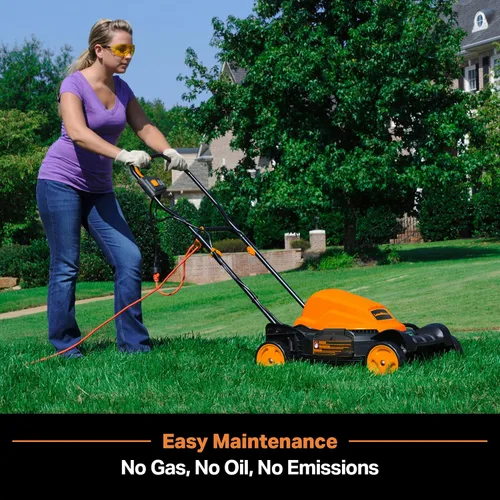 Vista 4 de LawnMaster ME1218X - Cortacésped eléctrico de 12 amperios, 19 pulgadas