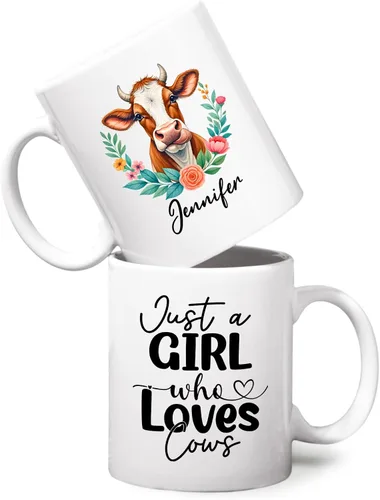 Vista 11 de Taza personalizada con texto en inglés "Just A Girl Who Loves Chick", tazas de cerámica con nombre personalizado para amantes del pollo, regalos