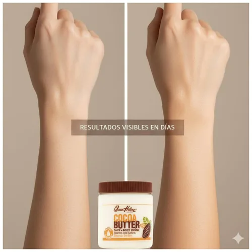 Vista 3 de Queen Helene Crema de Manteca de Cacao para Cara y Cuerpo – Fórmula Extra Rica Hidratante para Piel Seca Suaviza, Alisa y Restaura la Radiancia