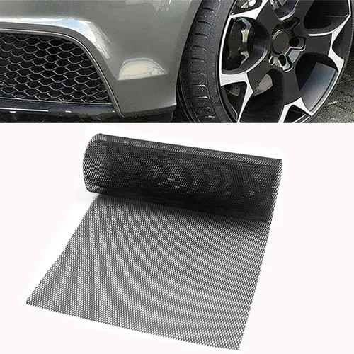 Vista 2 de Tuklye Malla universal de 40 x 13 pulgadas para parrilla de automóvil, parachoques pintado de aleación de aluminio, rollo de malla multifuncional