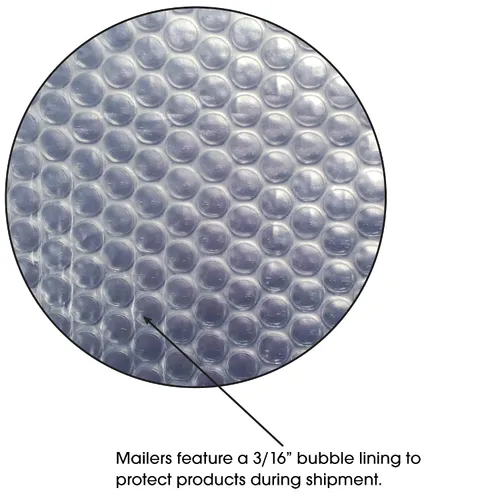 Vista 2 de Aviditi Cool Shield Bubble Mailers, 11" x 15", plateado, impermeable, embalaje aislado, para envío de artículos perecederos o sensibles a