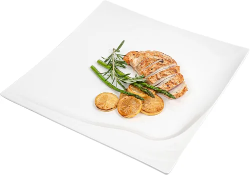 Vista 18 de Restaurantware Voga - Platos llanos de 10 x 7.1 pulgadas, 10 platos ovalados pequeños, resistentes a roturas, aptos para lavavajillas, platos