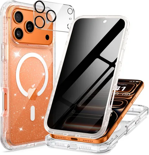 Vista 17 de seacosmo para iPhone Air Funda, Carcasa Completa con Protector de Privacidad de Vidrio Templado 9H Integrado y Protector de Lente de Cámara