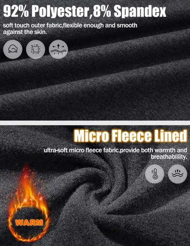 Vista 92 de MAGCOMSEN Sudadera de golf de manga larga con forro polar para hombre, con cremallera de 1/4, térmica, para correr