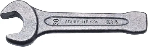 Vista 4 de Stahlwille 42040027 4204 Llave de extremo abierto de cara llamativa, tamaño 1.063 in, acero para herramientas especiales con acabado gris, forjado