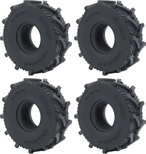 Vista 4 de MOHERO - 4 neumáticos de goma para terreno de barro suave de 1.0 pulgadas, neumáticos de rueda 1.0 para 1/24 Axial SCX24 Bronco Gladiator Deadbolt
