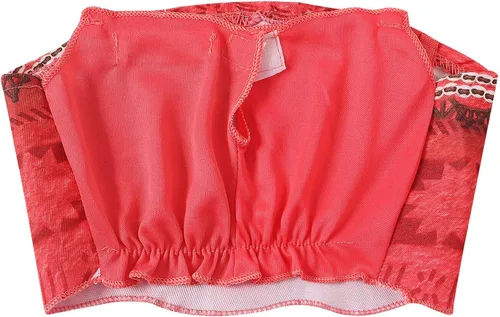 Vista 4 de Jurebecia Princess Adventure Costume for Girls Two Piece Crop Top Tassel Skirt Kids Halloween Dress up Birthday Party Outfit