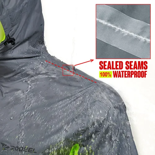 Vista 2 de Rodeel Chaqueta impermeable para hombre, ligera, reutilizable, con capucha, para actividades al aire libre