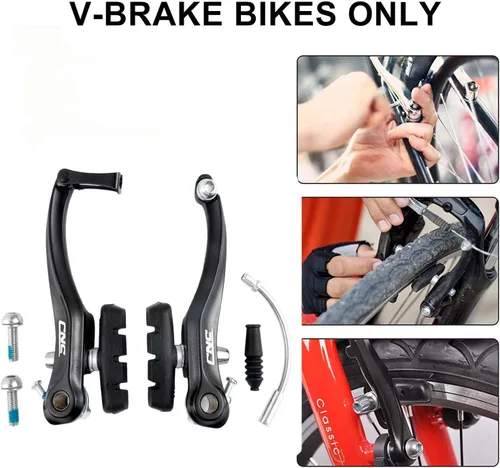 Vista 6 de Chooee Pastillas de freno en V para bicicleta, juego de pastillas de freno de bicicleta, 2 pares de zapatas de freno universales