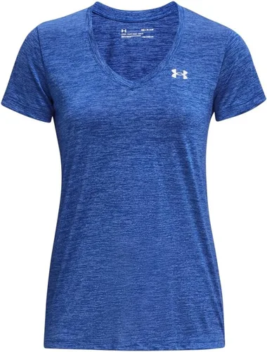 Vista 5 de Under Armour Tech Camiseta de manga corta y cuello en V para mujer, jaspeada