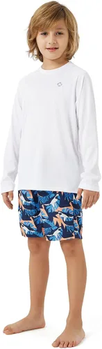 Vista 5 de NAVISKIN Camisas de manga larga UPF 50+ para niños, camisetas de natación ligeras, de secado rápido, para senderismo, para niños