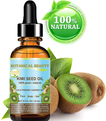 Vista 2 de Botanical Beauty Aceite de semillas de KIWI. Aceite portador virgen prensado en frío 100% puro y natural sin diluir para el cuidado de la cara