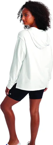 Vista 2 de Champion Women's T-Shirt, Mid-Weight Hooded Knit Pullover, Jersey Hoodie, Script