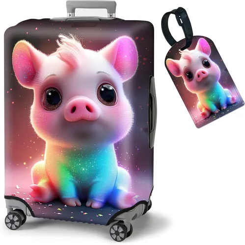 Vista 9 de FUYOCWE Fundas de equipaje para maleta, aprobadas por la TSA, protector elástico lavable para maleta, se adapta a accesorios de viaje de 19 a 32