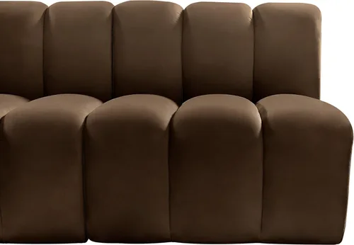 Vista 9 de Meridian Furniture Arco Marrón Terciopelo Modular Seccional