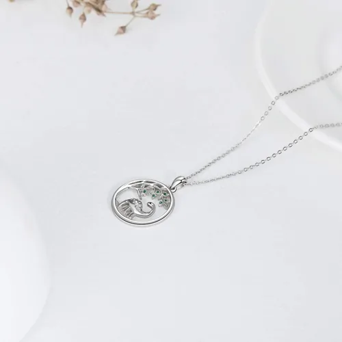Vista 4 de JUSTKIDSTOY Collar con colgante de árbol de la vida, diseño de mariquitaunicorniolama, plata de ley 925, joyería de animales lindos regalos