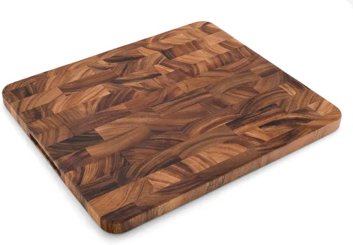 Vista 10 de Ironwood Oslo Tabla de Cortar Cuadrada de Fibra Transversal de Uso General, Talla Única, Madera de Acacia, Marrón Dice, Prep & Serve Great for