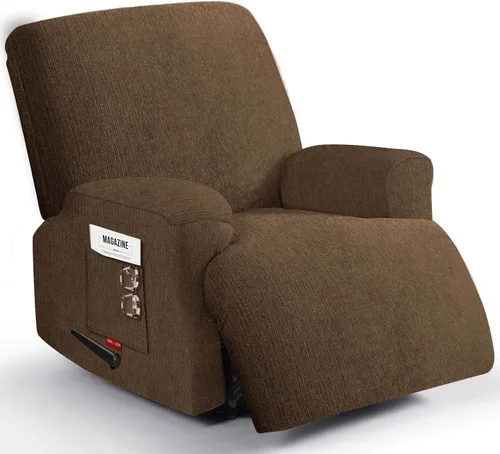 Vista 17 de 3 fundas elásticas para sillas reclinables, fundas de tela de felpa y protectores duraderos de muebles para niños y mascotas (1 plaza, negro)