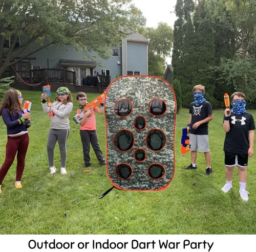 Vista 4 de Objetivo grande para niños. Juguete de práctica de tiro con red de almacenamiento para niños. Perfecto para fiestas Nerf en interiores y exteriores