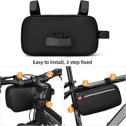 Vista 6 de Bolsa de Manillar de Bicicleta Profesional Impermeable Bolsa Frontal de Barra Transversal de Bicicleta Cesta de Bicicleta Bolsas de Marco