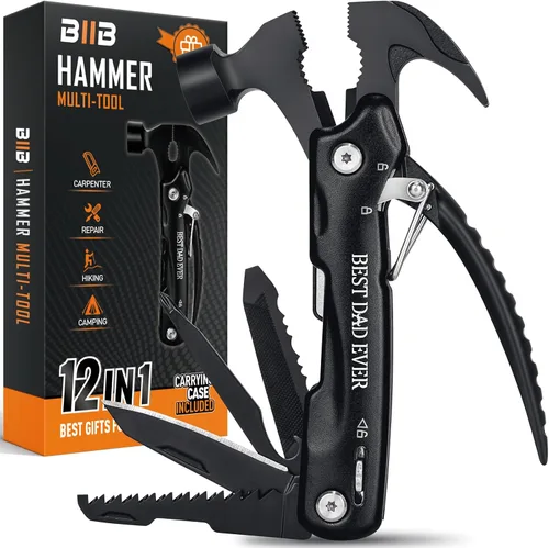 Vista 7 de BIIB - Regalos para hombres, martillo 13 en 1, accesorios de campamento multiherramienta, regalos para hombre, regalos para él, papá, novio, regalos