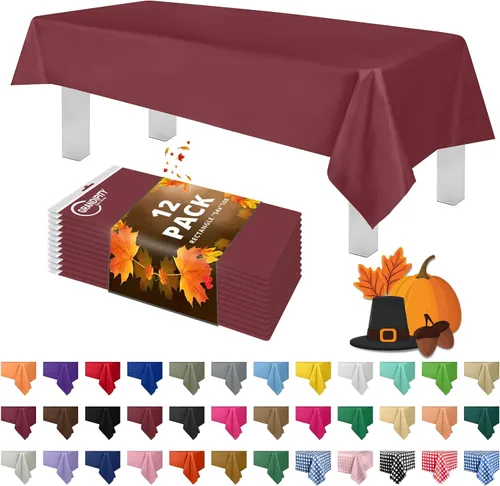 Vista 20 de Mantel de plástico de alta calidad - 54 in. x 108 pulgadas. Grandipity - Mantel rectangular (6 y 12 unidades), Agua (Aqua)