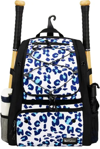 Vista 8 de Bolsa de béisbol juvenil con compartimento ventilado para zapatos, bolsa de bate de sóftbol para guantes de bateo, casco, equipo de teeball