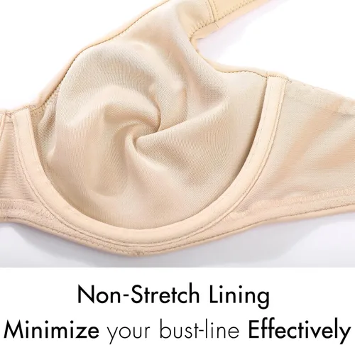 Vista 5 de AISILIN Women's Minimizer Bra Plus Size Unlined Full Coverage Smooth Underwire Support