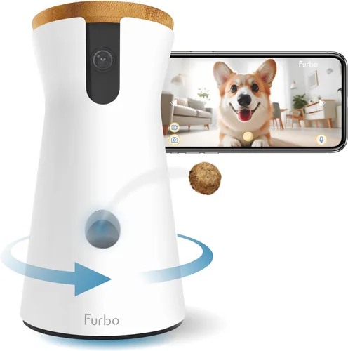 Vista 9 de Furbo 360° Cámara para Gatos: Cámara de Seguridad para Mascotas con Alertas de Miauidos, Vista Rotatoria, Lanzamiento de Golosinas con Aplicación