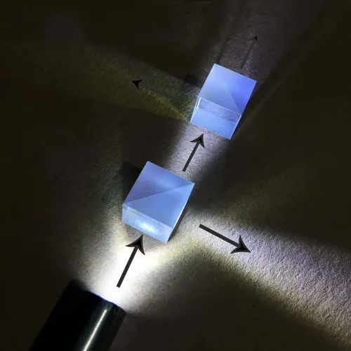 Vista 4 de Cubo divisor de haz, Prisma óptico de vidrio dicróico con proporción 50:50 para espectrometría científica