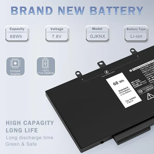 Vista 6 de GJKNX - Batería 68WH 7.6V compatible con Dell Latitude 5480 5490 5580 5590 5280 5491 5488 5591 5495 E5480 E5490 E5580 E5590 Precision 3530 3 Serie