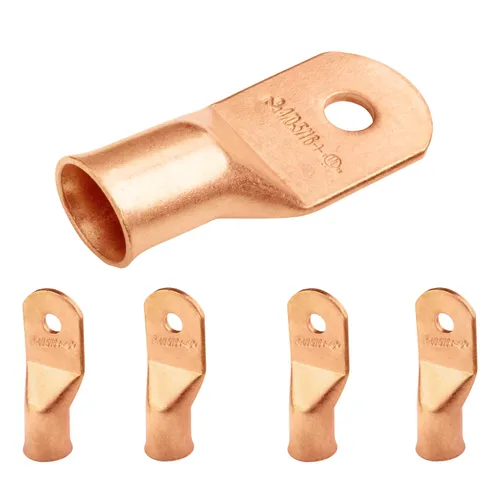 Vista 101 de SELTERM - 5 terminales de anillo resistentes para cable de batería, calibre 1/0 AWG, pernos de 1/2 pulgadas, terminales de calibre 0, ojales