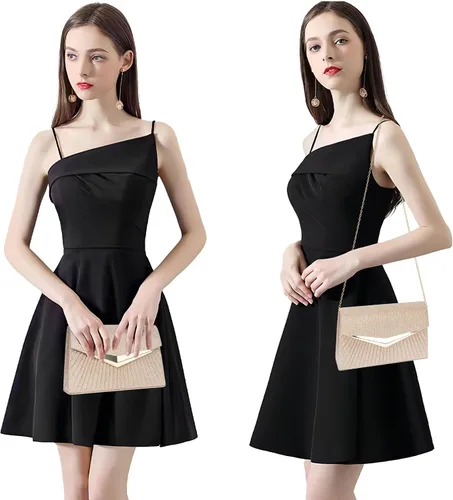 Vista 2 de Larcenciel Bolsos de noche para mujer, bolso de noche plisado brillante, elegante embrague de lentejuelas para boda, fiesta de cóctel formal