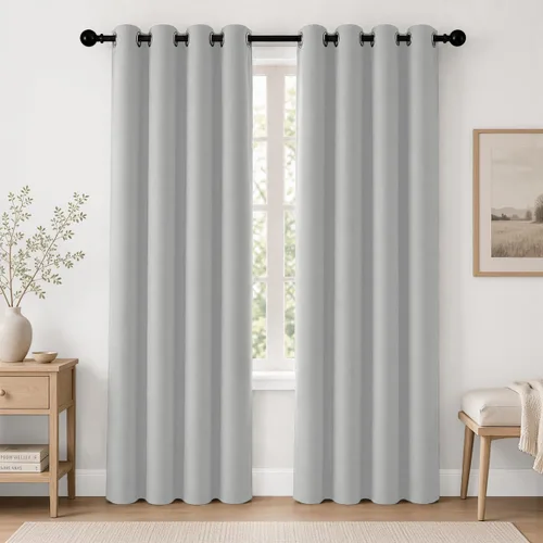 Vista 114 de Cortinas de oscurecimiento de habitación de 84 pulgadas de largo para dormitorio, sala de estar, cortinas térmicas aislantes con ojales