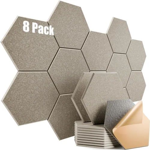 Vista 143 de Paquete de 12 paneles acústicos autoadhesivos de 12 x 10 x 0.4 pulgadas, paneles de espuma a prueba de sonido con alta densidad, elegante diseño