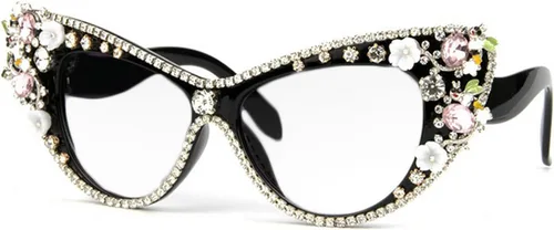 Vista 3 de Melrose Diamond Jewelry - Gafas de lectura punk, diseño de ojo de gato único para mujer
