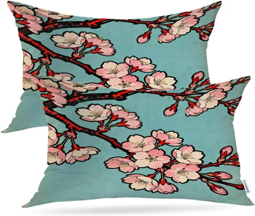 Vista 65 de Batmerry Fundas de almohada decorativas con estampado digital de hojas verdes y gatos negros con estampado digital para sofá, cama, cremallera
