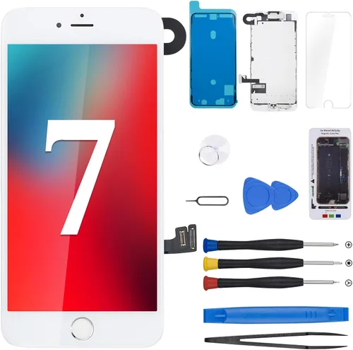 Vista 7 de Para iPhone 7 Reemplazo de pantalla con botón de inicio 4.7 "Negro, pantalla LCD táctil 3D digitalizador montaje completo con herramientas