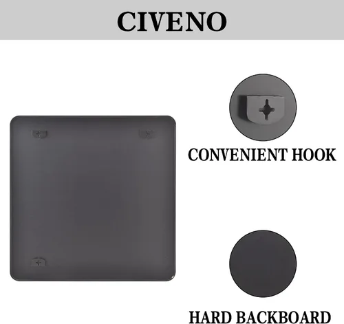 Vista 9 de Espejo de baño negro, espejos cuadrados de 18 x 18 pulgadas para pared, marco de metal, espejo de tocador de esquina redondeada para sobre