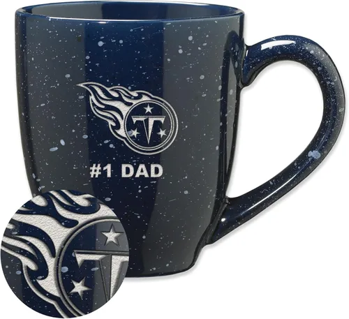 Vista 75 de Rico Industries NFL Football #1 Dad 16 oz Team Color Laser Engraved Ceramic Coffee Mug