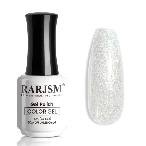 Vista 47 de RARJSM Esmalte de uñas en gel color albaricoque, dorado con brillantina, neutro, transparente, color nude, esmalte de gel para remojar para remojar