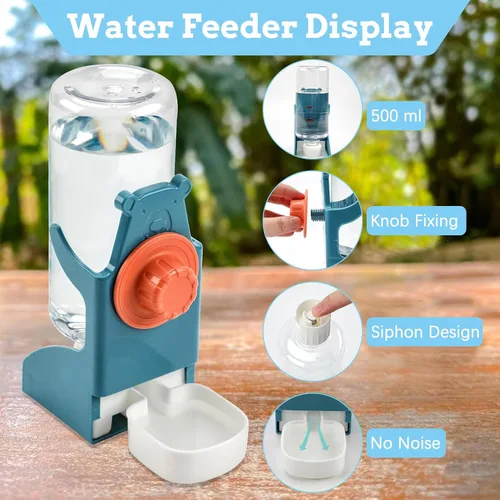 Vista 5 de Hamiledyi - Set de comederos sin ensuciar para pájaros con dispensador de agua, contenedor de semillas para periquitos, comedero automático