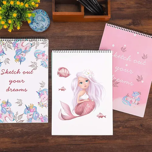 Vista 7 de Cuaderno de bocetos para niños, cuaderno de bocetos Unicron para niñas y artistas para dibujar y dibujar o garabatear, 8.5 x 11 pulgadas, papel