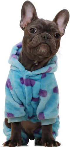 Vista 5 de Disfraz de dinosaurio para perros pequeños y gatos, suéter con capucha para perros para clima frío, pijamas para perros para Navidad y Halloween
