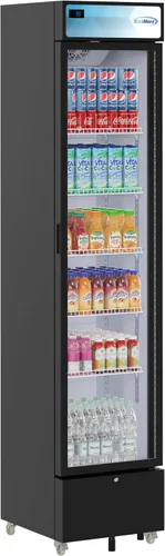 Vista 2 de KoolMore Refrigerador de exhibición comercial delgado de 17 pulgadas, 7 pies cúbicos en negro, listado ETL (KM-MDR-17S)