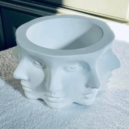 Vista 5 de Molde de silicona para plantador de cara de cabeza, multicara, molde de maceta de 8 pulgadas Interior/exterior, con forma de múltiples caras