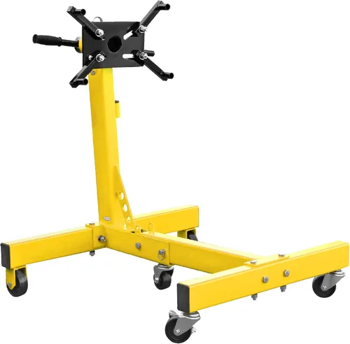 Vista 8 de YELLOW JACKET Soporte de motor, soporte de motor giratorio de 360 grados con brazos ajustables, ruedas giratorias, polipasto de reparación de motor