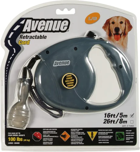 Vista 9 de Avenue - Correa retráctil para perros (26 pies, tamaño grande), color gris