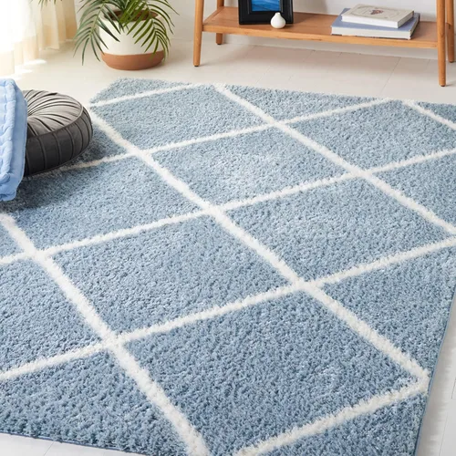 Vista 12 de SAFAVIEH Tahoe Shag Collection - Alfombra para pasillo, 2 x 9 pies, diseño de enrejado, no desprende pelusa y de fácil cuidado, 1.2 pulgadas